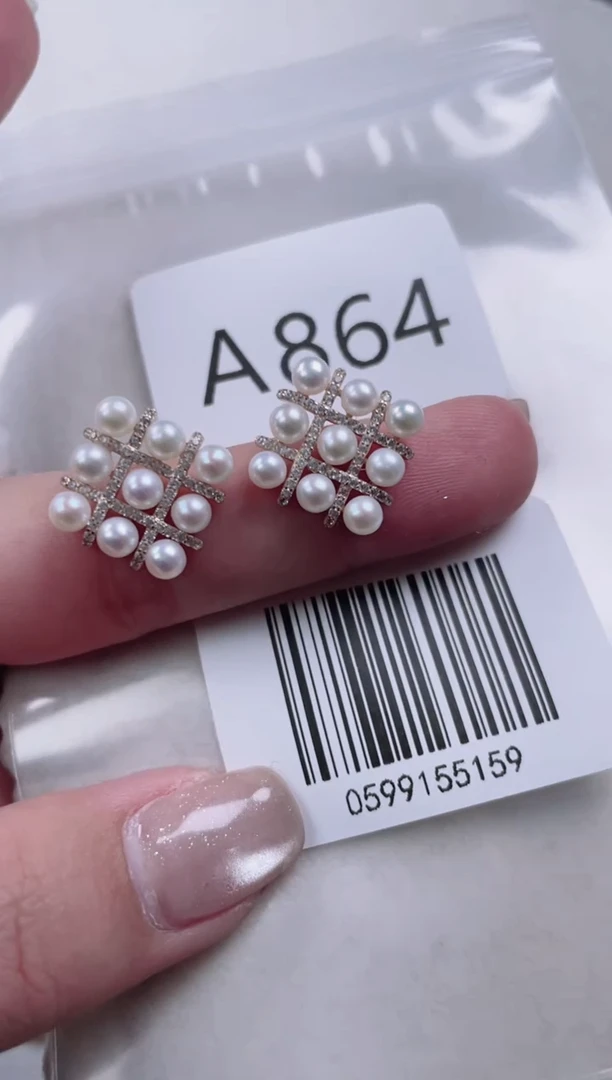 【闪购商品】淡水珍珠耳饰银S925镶嵌A864