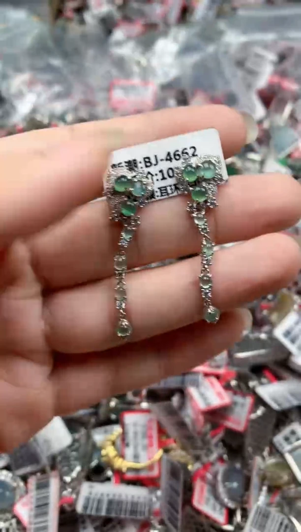 银S925镶嵌戒指翡翠天然A货缅甸翡翠