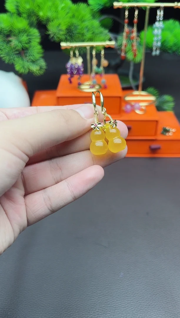 玛瑙/玉髓耳饰银S925镶嵌333