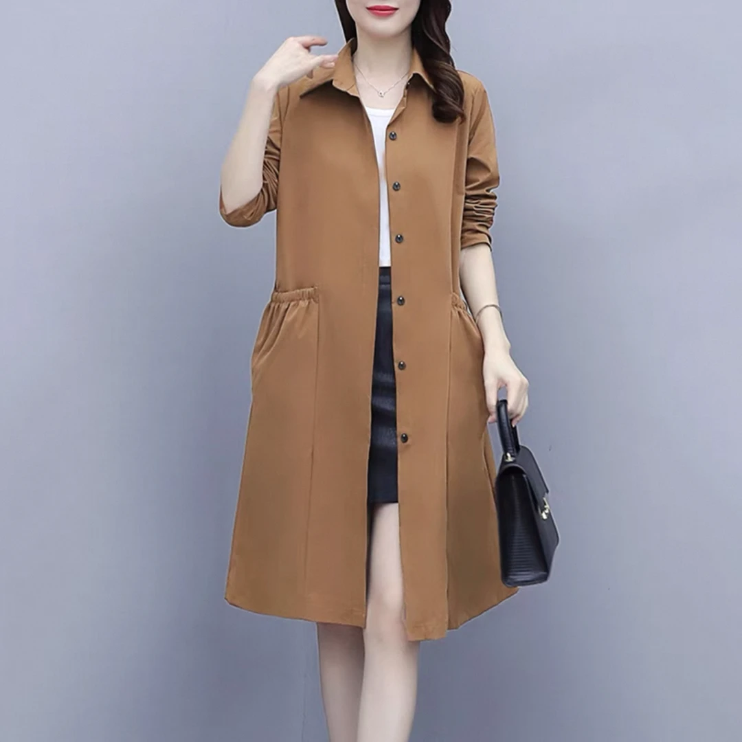 清仓  风衣女士装春秋季2025年新款小个子百搭中长外套大衣