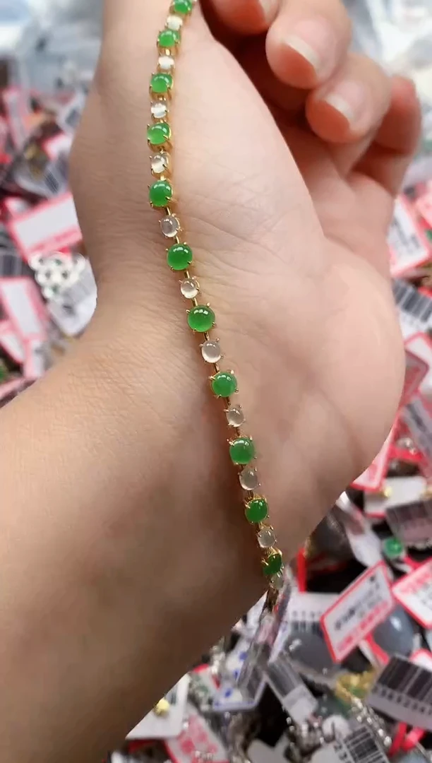 银S925镶嵌戒指翡翠天然A货缅甸翡翠