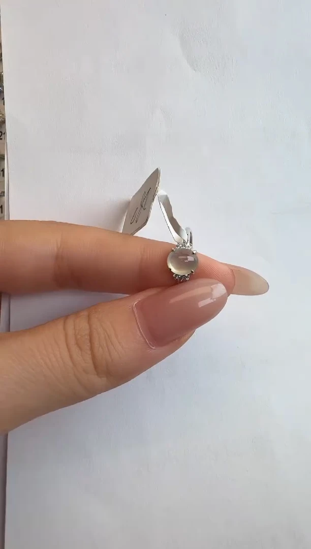 银S925镶嵌戒指翡翠通体925银镶缅甸A货翡翠戒指07