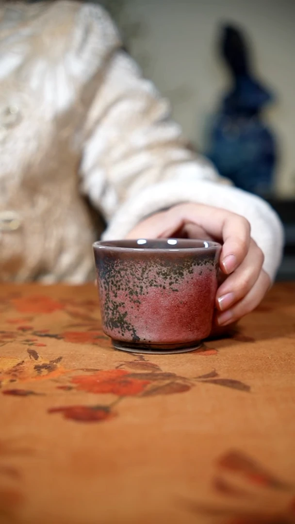 原矿石钧瓷茶器摆件