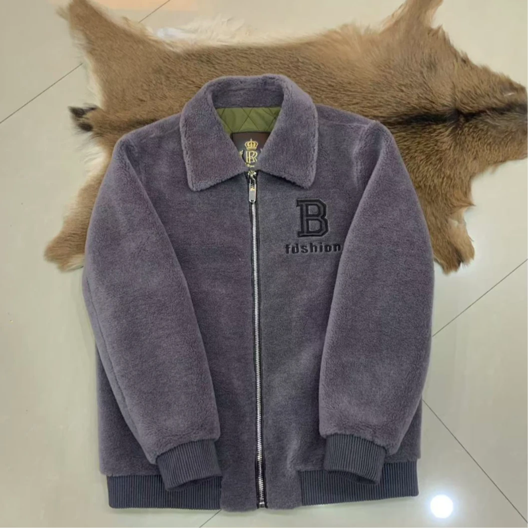 羊剪绒时尚翻领内里加棉外套A150