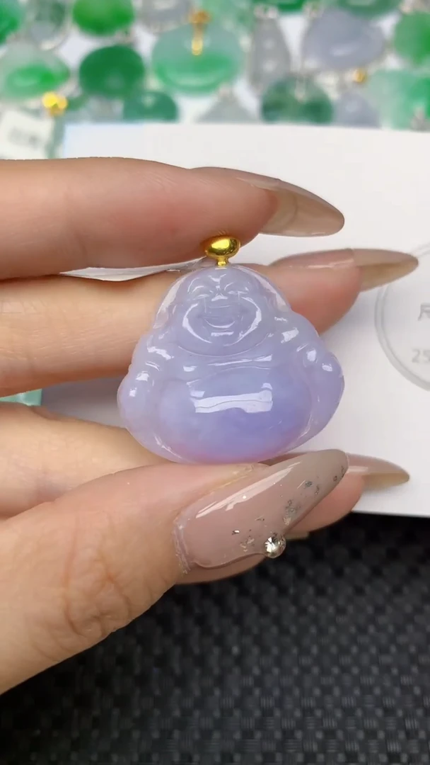 颈饰18K金镶嵌翡翠天然缅甸翡翠a货百元以上9元证书费自理