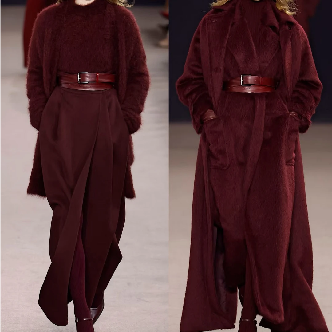 2025新品上新轻奢简约大气双面呢女士大衣时尚气质长款秋冬冬季