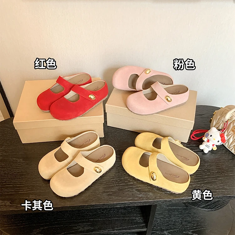 【奈斯专属】苏茵茵小金豆~圆包头玛丽珍厚底勃肯拖鞋女E5213019