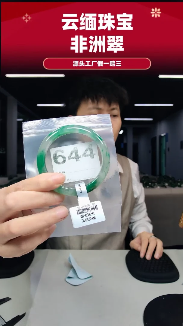 未镶嵌手镯石英质玉（非洲翠）58圈口644