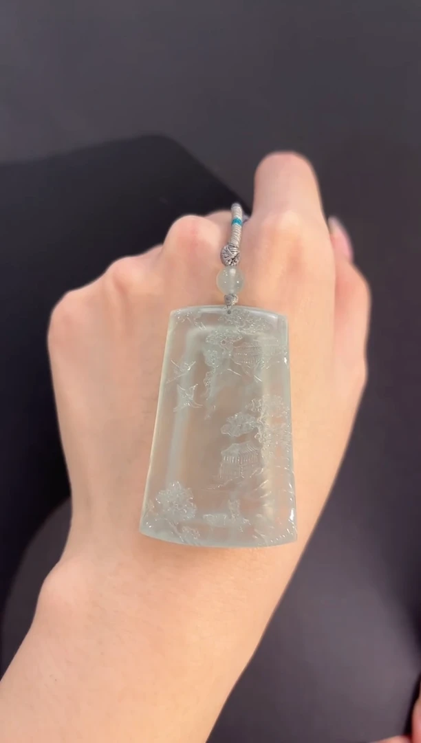 吊坠(不含链)未镶嵌翡翠山水牌吊坠多人不退不换