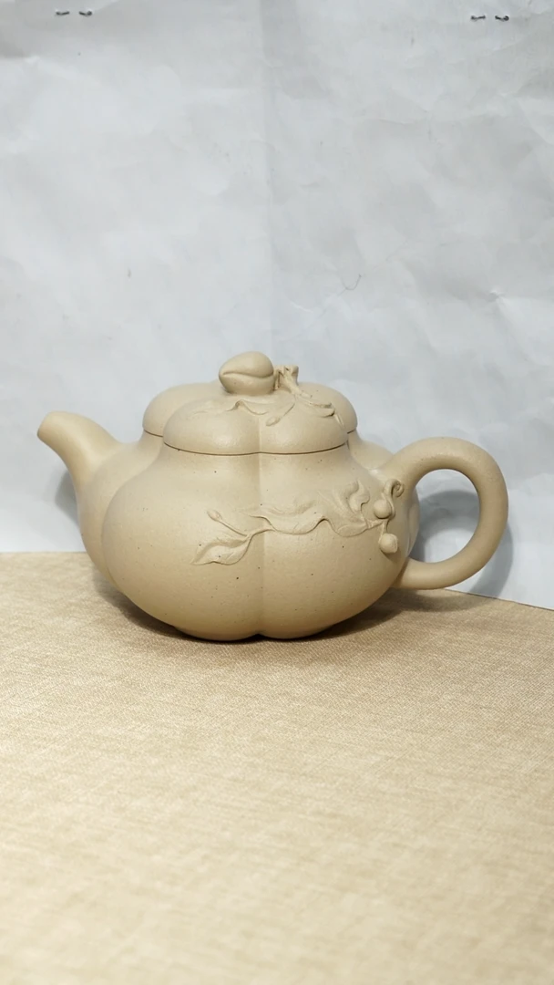 茶壶紫砂大水潭本绿上合桃壶