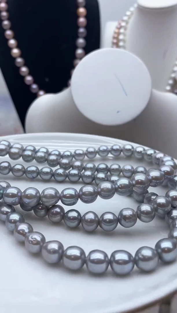 【闪购商品】淡水珍珠颈饰钛钢80