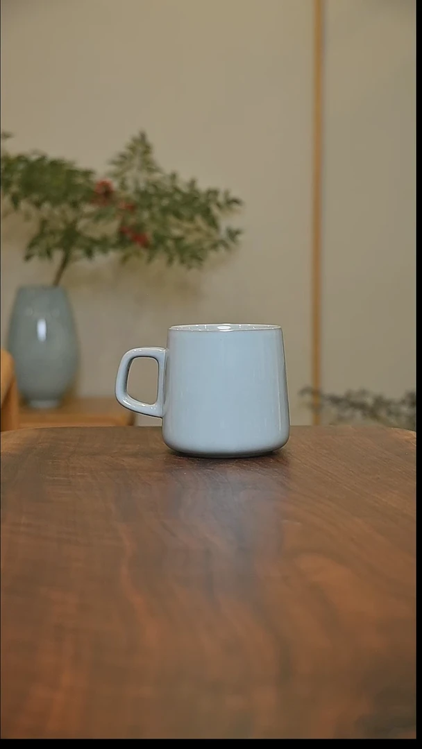 方胜杯 天青 微瑕 无款