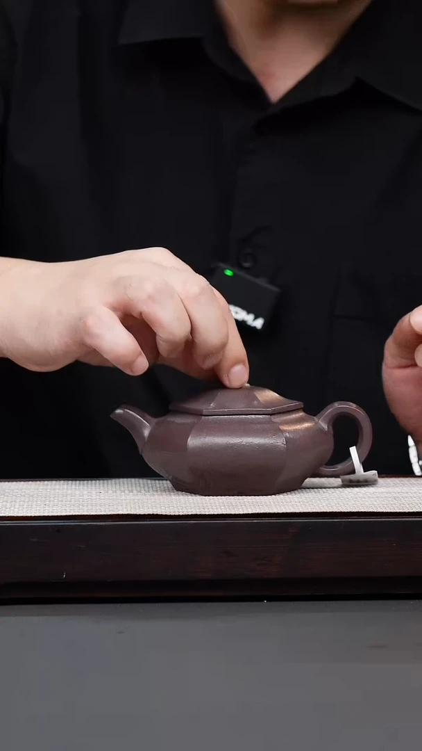 茶壶紫砂天青六方虚扁