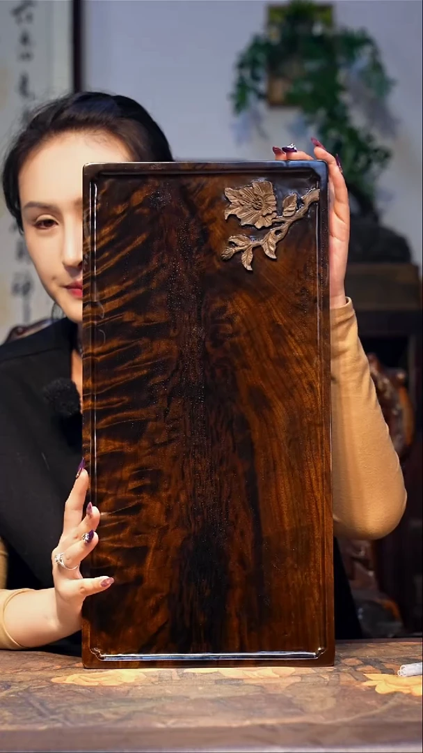 金丝楠【65】小叶金丝楠 精品花纹干湿茶盘