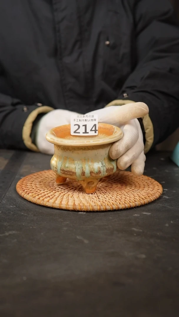 【闪购商品】瓷片214泥泥手工花盆