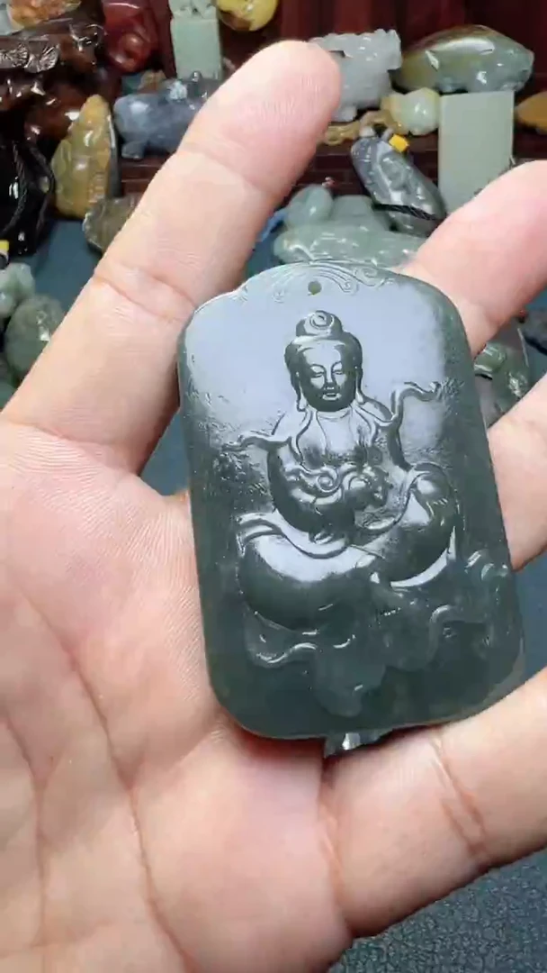 和田玉未镶嵌挂件-