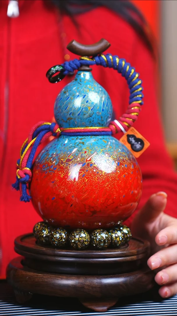 【闪购商品】JB058迎财神臻选非遗大漆酒葫芦