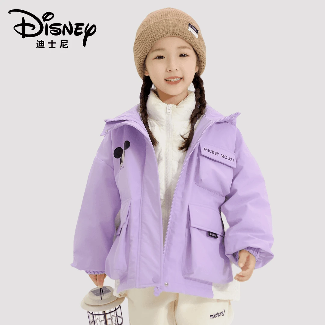 Disney/迪士尼秋冬儿童保暖加绒加厚防风防寒拒水夹克外套693