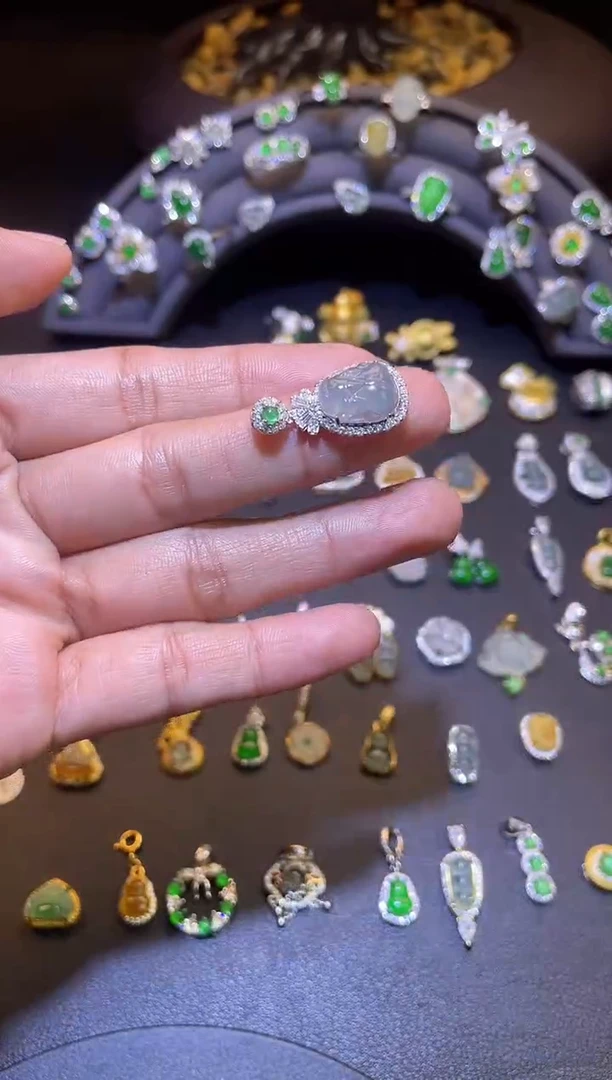 吊坠(不含链)银S925镶嵌翡翠1