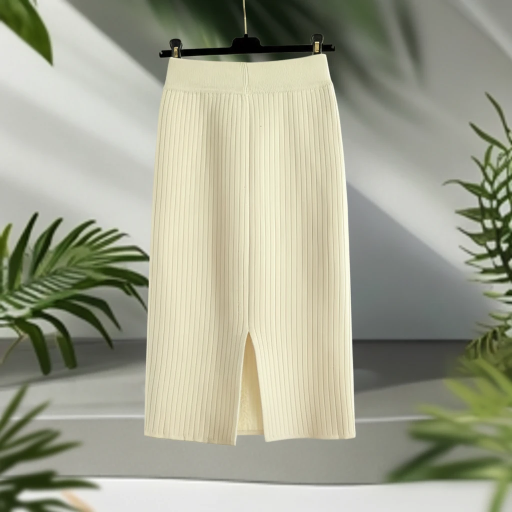 针织加绒半身裙秋冬女装