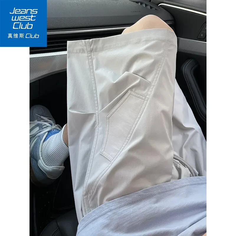 真维斯club美式工装短裤夏季新款透气褶皱运动裤子潮牌百搭五分裤