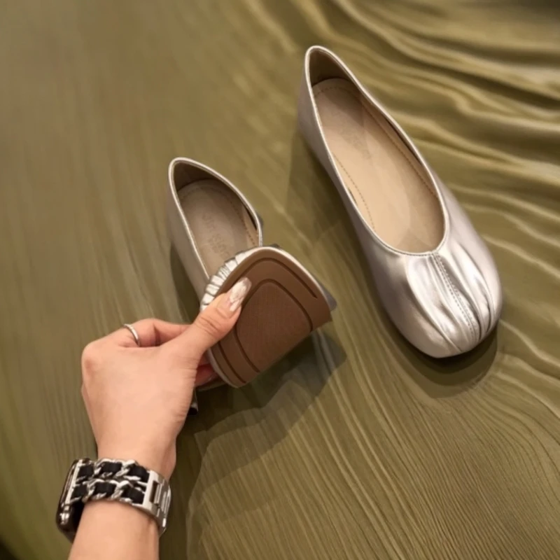 心芘法式玛丽珍女士鞋子2025气质温柔休闲夏季鞋平底豆豆鞋晚晚风