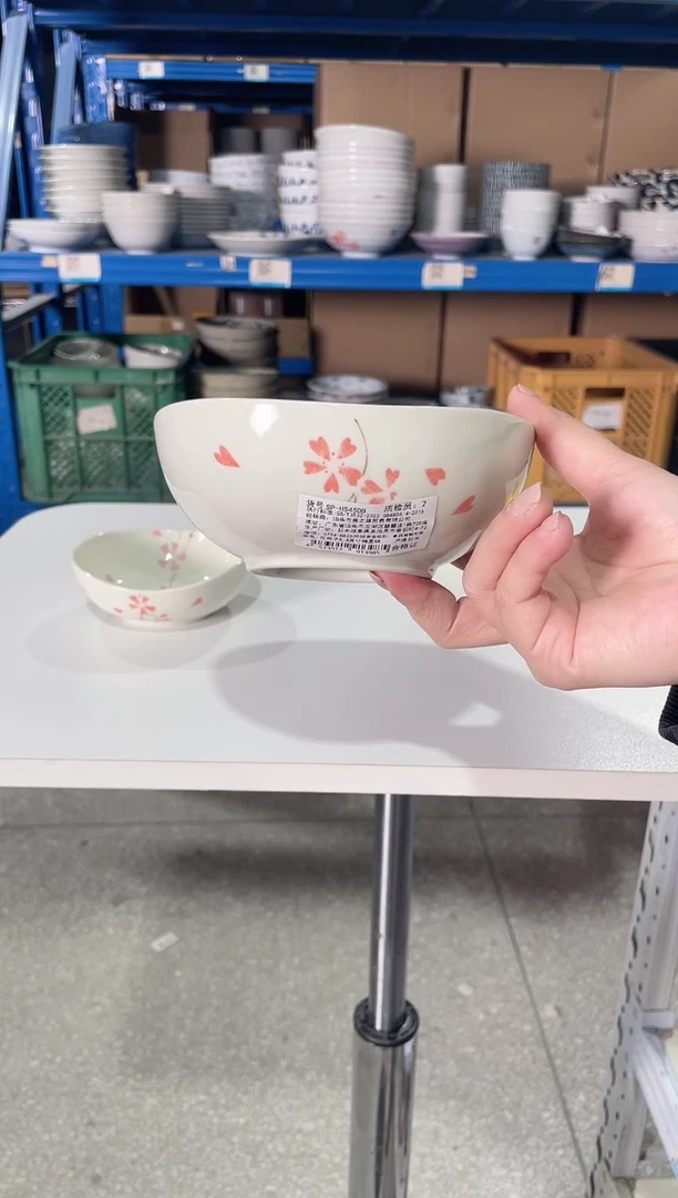 陶瓷花帘子5.4英寸椭圆钵