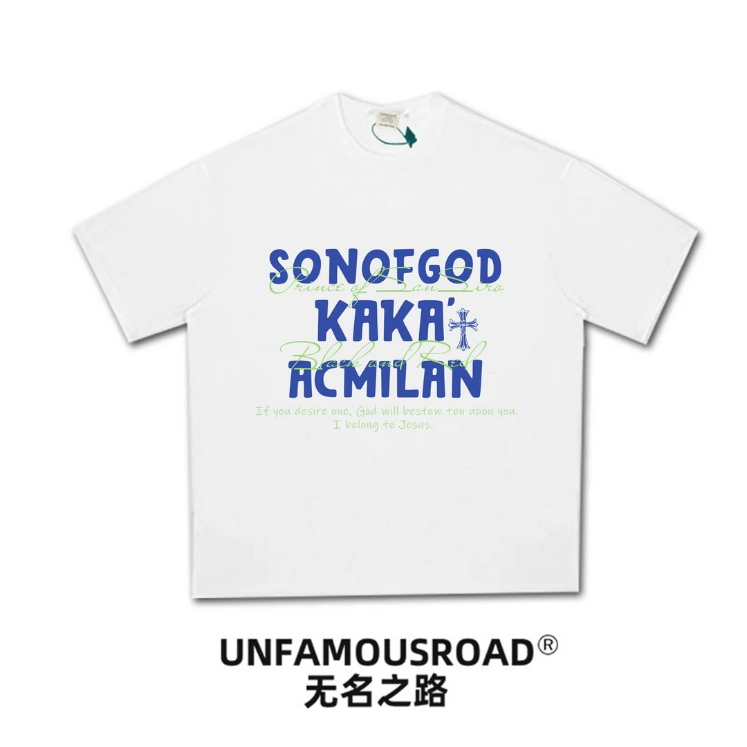 unfamousroad大宇仓-卡卡小花体双面双色-重磅美式100%纯棉短袖