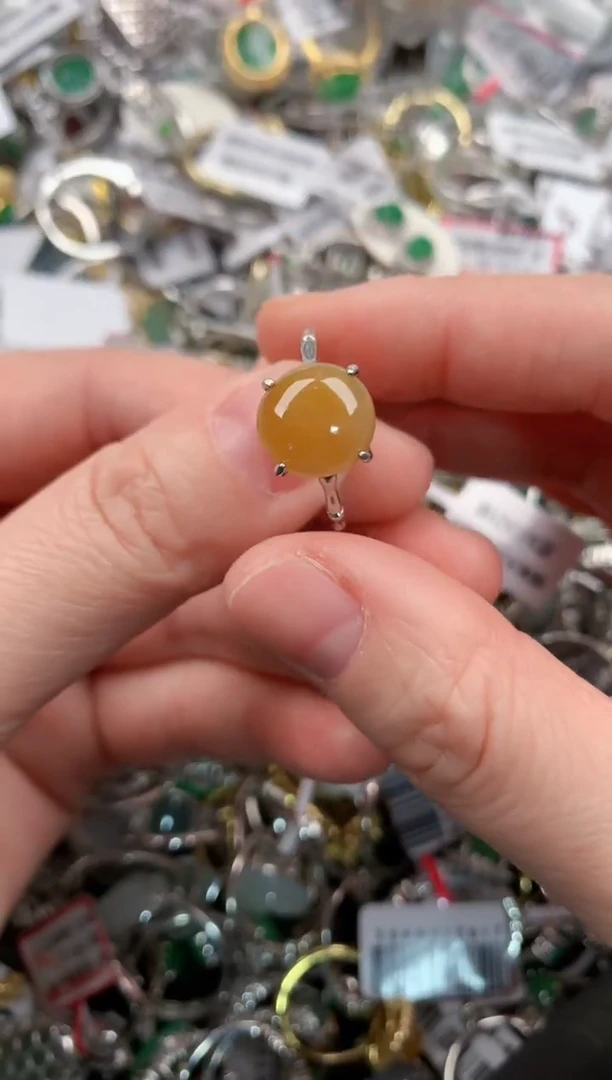 银S925镶嵌戒指翡翠111   3