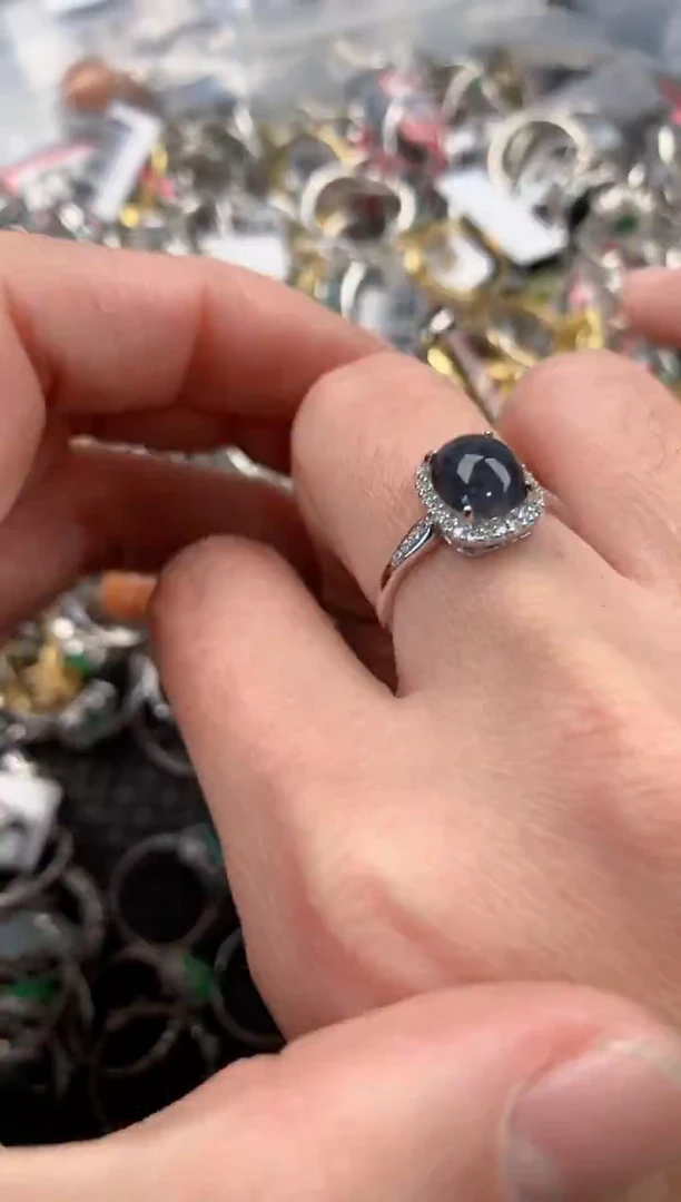 银S925镶嵌戒指翡翠555    10