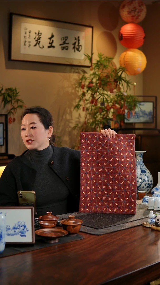 【闪购商品】织绣棋格纹茶席24号