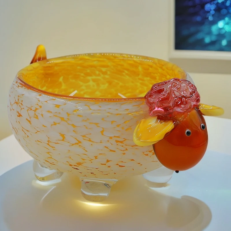 斯器【小羊果碗】原创纯手工水晶琉璃家居收藏摆件