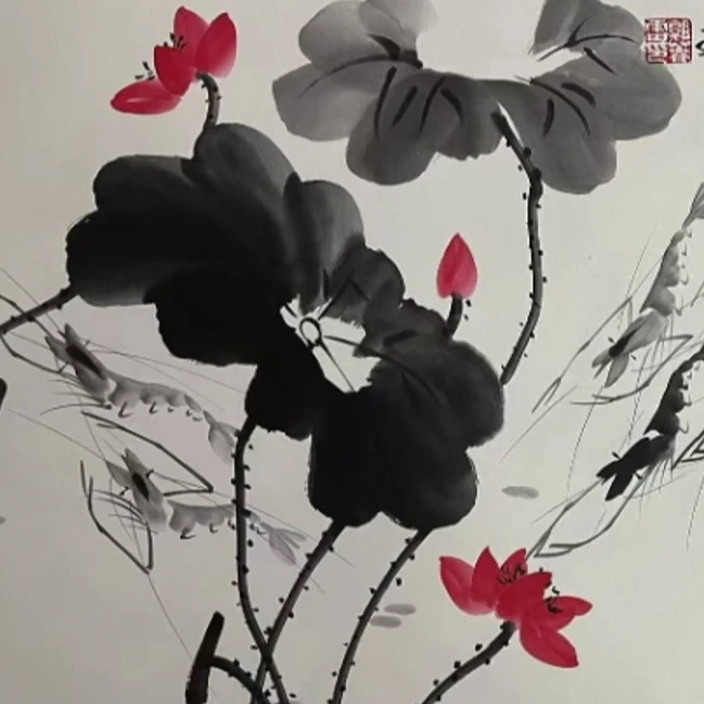 郭春雷国画作品《九龙图》100*50cm三尺宣纸作品