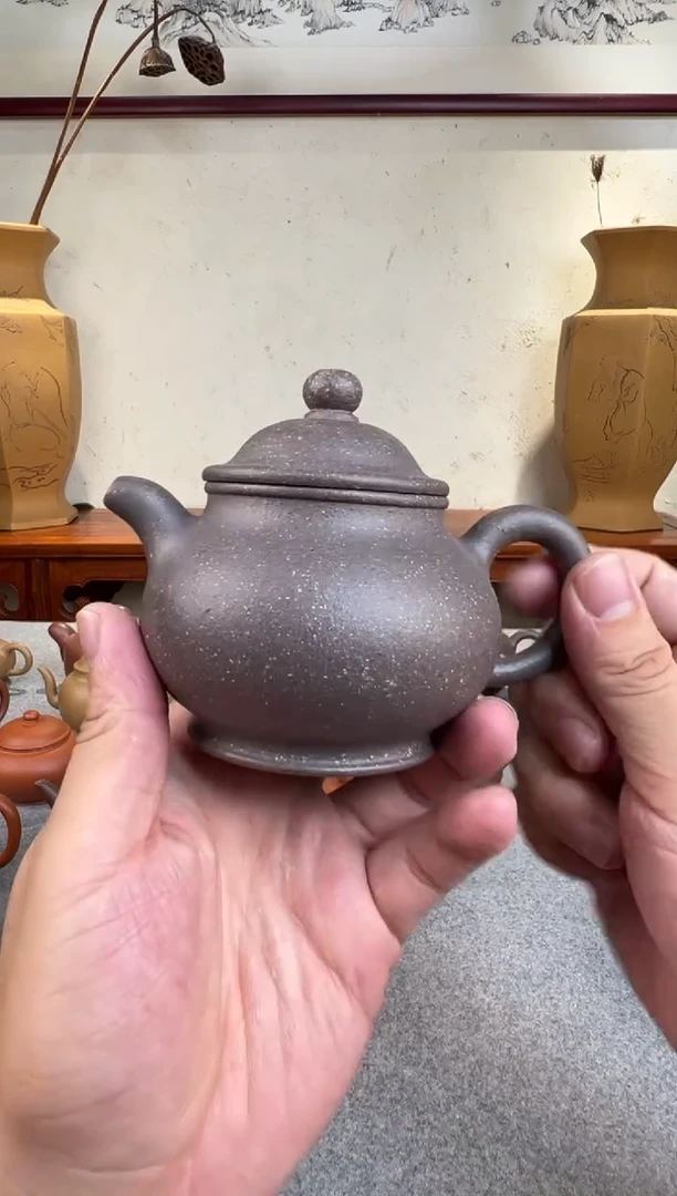 茶壶紫砂潘壶 原矿段泥 半手