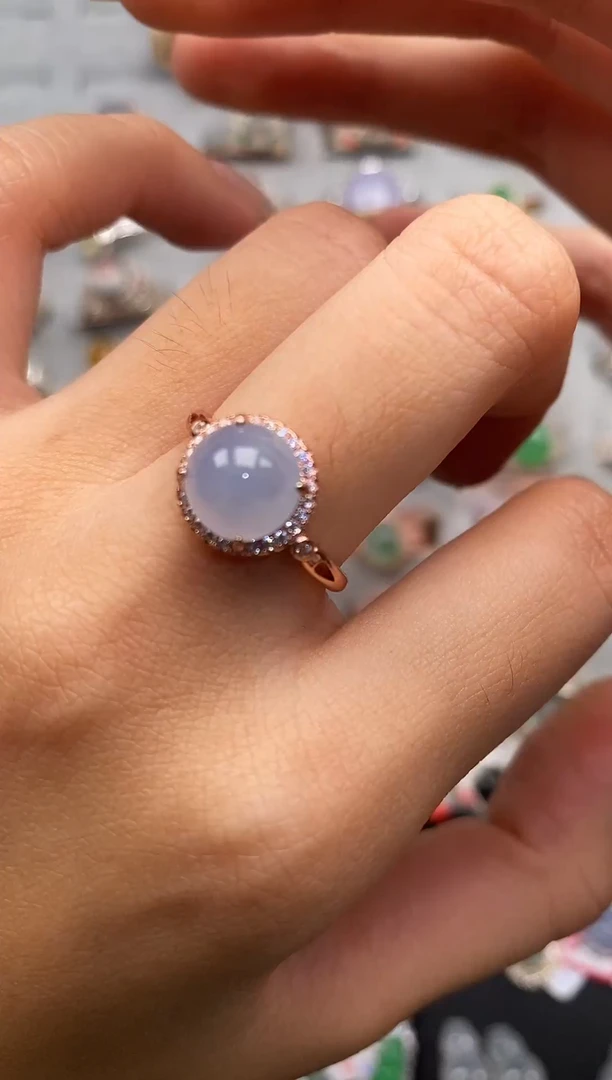 银S925镶嵌戒指翡翠天然A货翡翠18