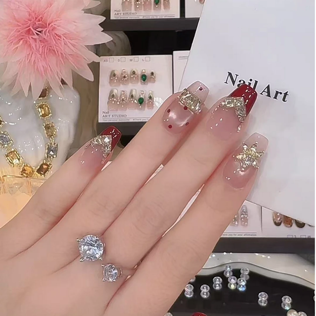 【香槟玫瑰】纯手工猫眼系列穿戴甲时尚清新纯欲高级感气质百搭流行