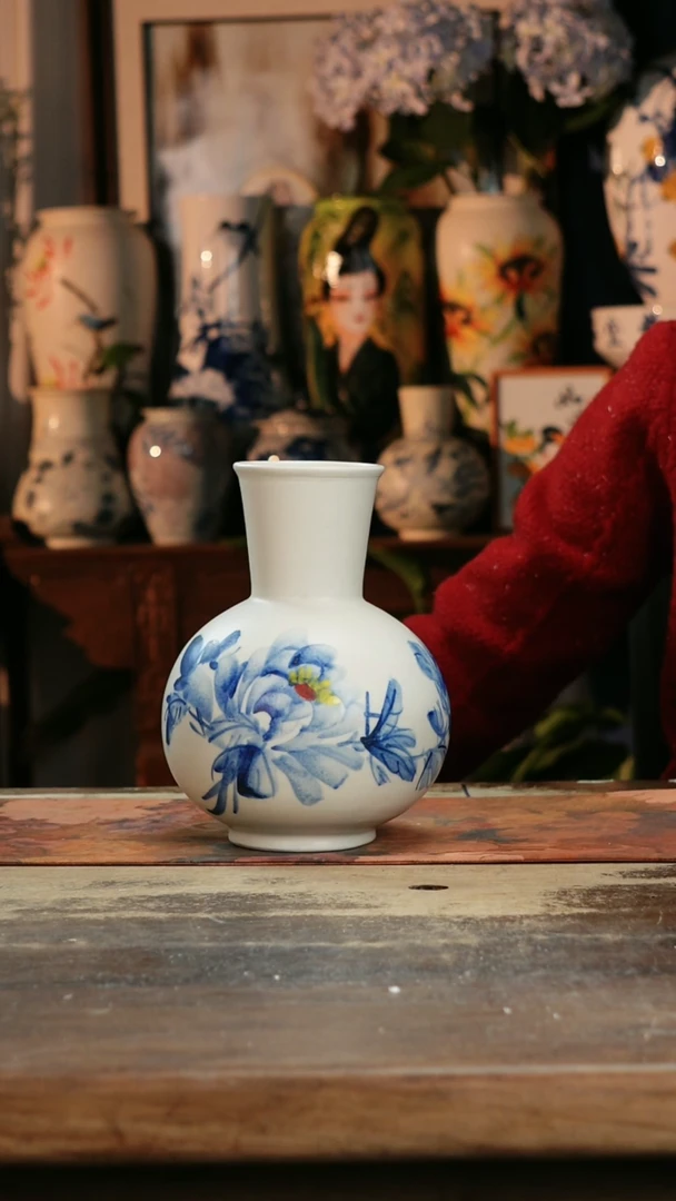 【闪购商品】瓷片景德镇纯手工釉下彩精品花瓶
