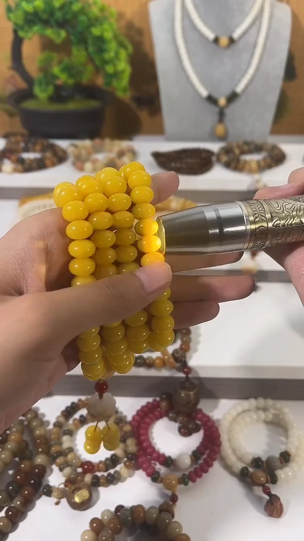 手串菩提根/象牙果卡8*11帝黄菩提108颗