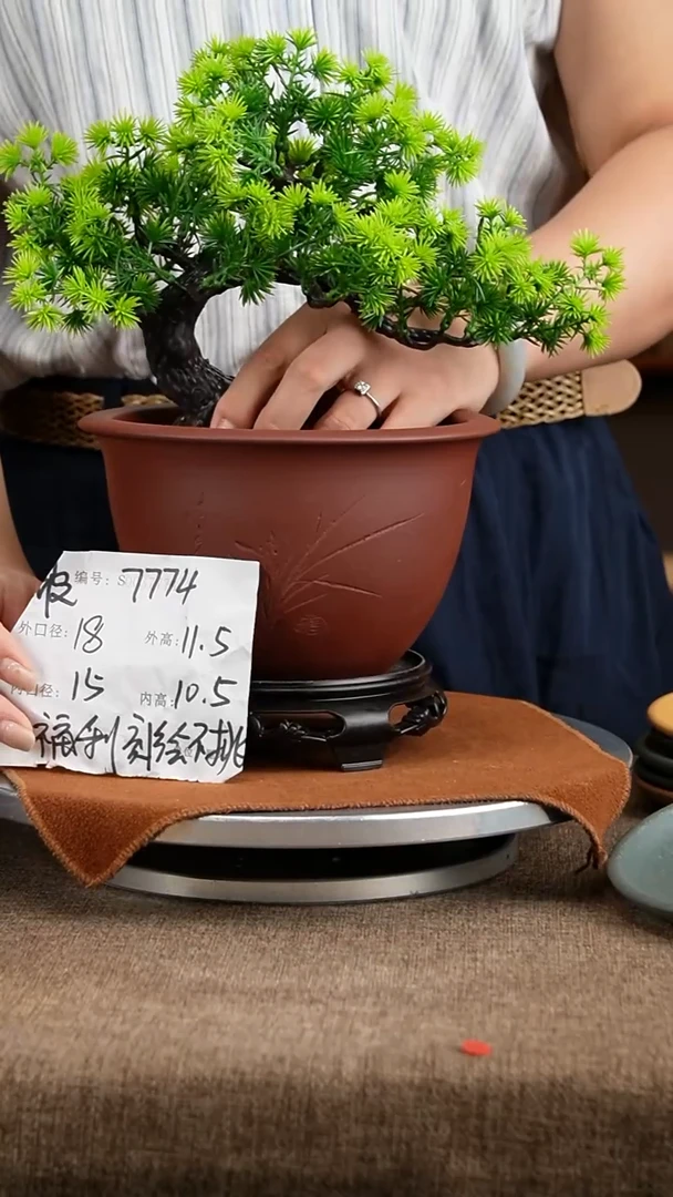 紫砂花盆花卉工艺7774+s