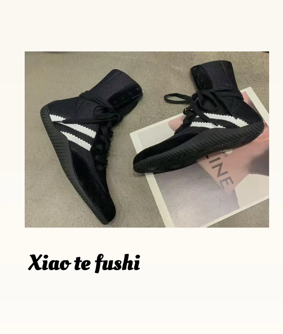 小特 2025春夏高帮休闲运动鞋黑色白杠经典款百搭女士潮流透气