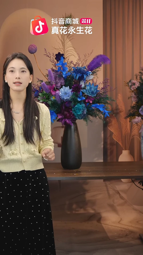 木图片款式：花+花瓶一整套