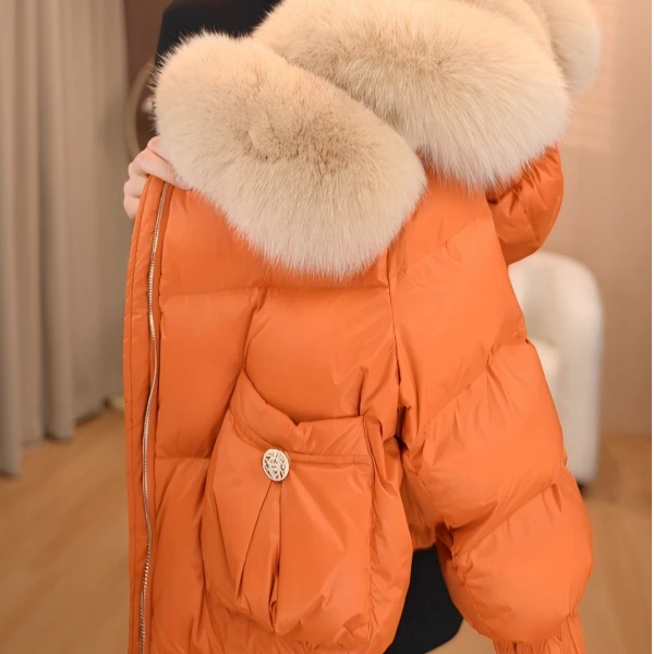 【运费补贴】秋冬大毛领时尚白鸭绒爆款加厚高品质羽绒服14226