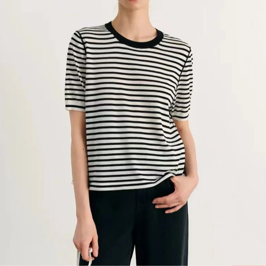 TY/-轻薄微透自然肌理针织短袖 夏新品商场同款*As 5120