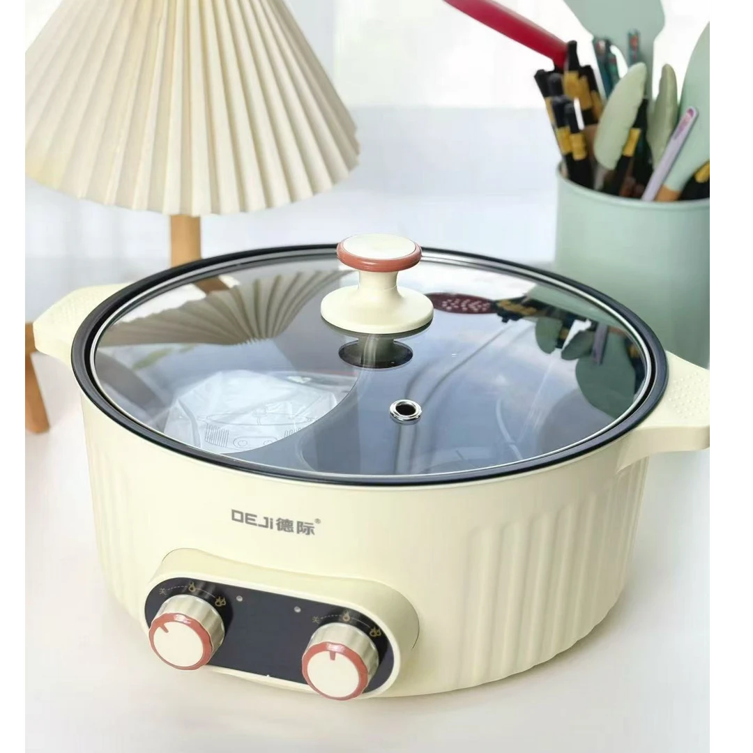 德际鸳鸯电火锅电锅家用电煮锅多功能一体大容量宿舍电热锅