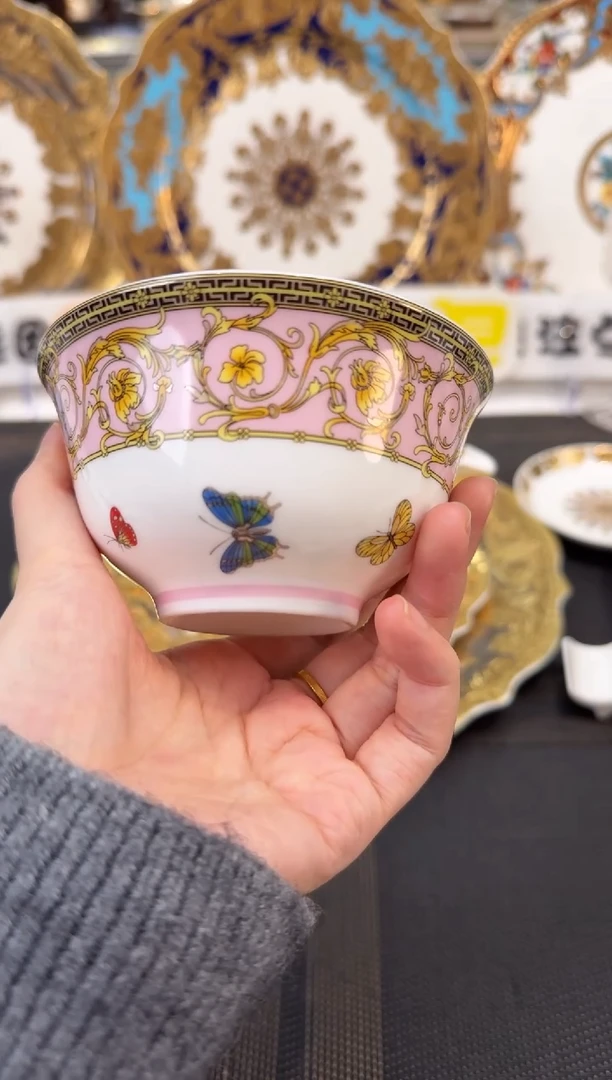 瓷片4英寸奶茶碗 微瑕 6个