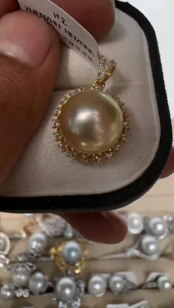 颈饰银S925镶嵌海水珍珠吊坠