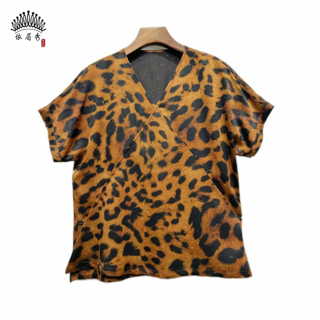 YIMEIXIU/依眉秀香云纱缎面短袖上衣 63506