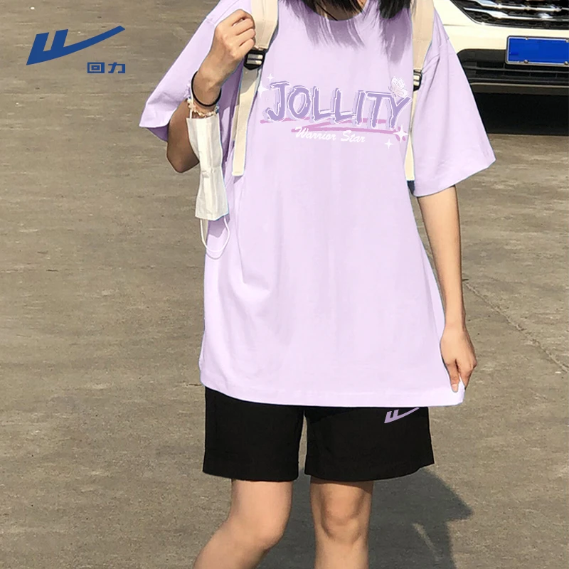 回力休闲运动套装一整套女2025新款夏季洋气女装短袖短裤两件套