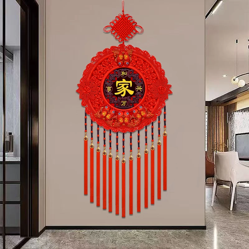 F【超大号-太阳花】中国结挂件高档装饰玄关乔迁尺寸宽55高120 M45Y