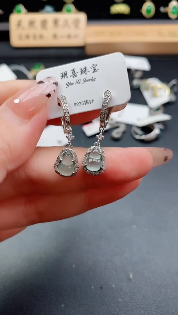 银S925镶嵌戒指翡翠1